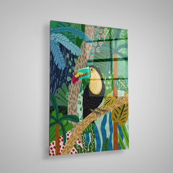 Wallity Cuadro Decorativo de Cristal Templado Multicolor 50 x 70 cm